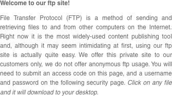 Welcome to our ftp site!